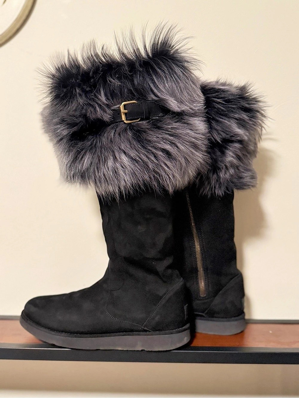 UGG Rosana Tall Black Winter Boots with tha FURRRR